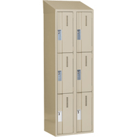 Concorde Heavy-Duty Lockers, 3 -tier, Bank of 2, 24" x 18" x 78", Steel, Beige, Welded (Assembled) Nuna Depot Inc.