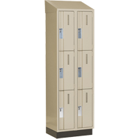 Concorde Heavy-Duty Lockers, 3 -tier, Bank of 2, 24" x 18" x 82", Steel, Beige, Welded (Assembled) Nuna Depot Inc.