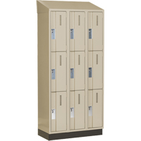 Concorde Heavy-Duty Lockers, 3 -tier, Bank of 3, 36" x 18" x 82", Steel, Beige, Welded (Assembled) Nuna Depot Inc.