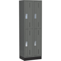 Concorde Heavy-Duty Lockers, 2 -tier, Bank of 2, 24" x 18" x 76", Steel, Charcoal, Welded (Assembled) Nuna Depot Inc.