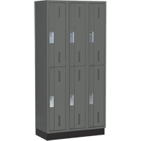 Concorde Heavy-Duty Lockers, 2 -tier, Bank of 3, 36" x 18" x 76", Steel, Charcoal, Welded (Assembled) Nuna Depot Inc.