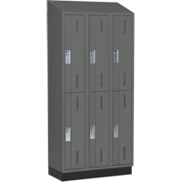 Concorde Heavy-Duty Lockers, 2 -tier, Bank of 3, 36" x 18" x 82", Steel, Charcoal, Welded (Assembled) Nuna Depot Inc.
