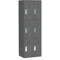 Concorde Heavy-Duty Lockers, 3 -tier, Bank of 2, 24" x 18" x 72", Steel, Charcoal, Welded (Assembled) Nuna Depot Inc.