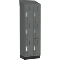 Concorde Heavy-Duty Lockers, 3 -tier, Bank of 2, 24" x 18" x 82", Steel, Charcoal, Welded (Assembled) Nuna Depot Inc.