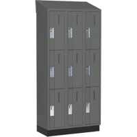 Concorde Heavy-Duty Lockers, 3 -tier, Bank of 3, 36" x 18" x 82", Steel, Charcoal, Welded (Assembled) Nuna Depot Inc.