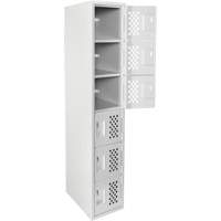 Clean-Line Perforated Lockerette, 6 -tier, 15" x 72" x 12", Steel Nuna Depot Inc.