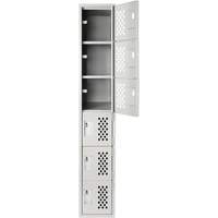 Clean-Line Perforated Lockerette, 6 -tier, 15" x 72" x 12", Steel Nuna Depot Inc.