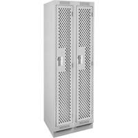 Casiers Clean Line, Bloc de 2, 24" x 12" x 76", Acier, Gris, Rivet (assembl&eacute;), Perfor&eacute; Nuna Depot Inc.
