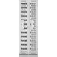 Casiers Clean Line, Bloc de 2, 24" x 12" x 76", Acier, Gris, Rivet (assembl&eacute;), Perfor&eacute; Nuna Depot Inc.