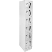 Assembled Lockerettes Clean Line Perforated Economy Lockers, 6 -tier, 18" x 72" x 12", Steel Nuna Depot Inc.
