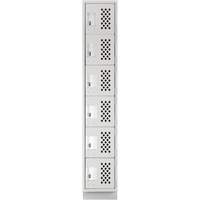 Assembled Lockerettes Clean Line Perforated Economy Lockers, 6 -tier, 18" x 72" x 12", Steel Nuna Depot Inc.