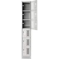 Assembled Lockerettes Clean Line Perforated Economy Lockers, 6 -tier, 18" x 72" x 12", Steel Nuna Depot Inc.