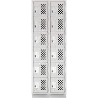 Assembled Lockerettes Clean Line Perforated Economy Lockers, 6 -tier, Bank of 2, 18" x 72" x 12", Steel Nuna Depot Inc.