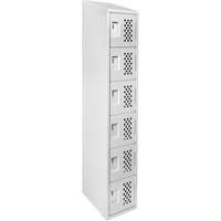 Assembled Lockerettes Clean Line Perforated Economy Lockers, 6 -tier, 18" x 72" x 12", Steel Nuna Depot Inc.