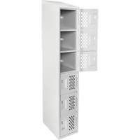Assembled Lockerettes Clean Line Perforated Economy Lockers, 6 -tier, 18" x 72" x 12", Steel Nuna Depot Inc.