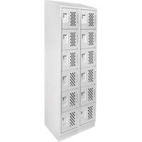 Assembled Lockerettes Clean Line Perforated Economy Lockers, 6 -tier, Bank of 2, 18" x 72" x 12", Steel Nuna Depot Inc.