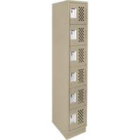Assembled Lockerettes Clean Line Perforated Economy Lockers, 6 -tier, 18" x 72" x 12", Steel Nuna Depot Inc.