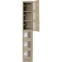 Assembled Lockerettes Clean Line Perforated Economy Lockers, 6 -tier, 18" x 72" x 12", Steel Nuna Depot Inc.
