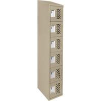 Assembled Lockerettes Clean Line Perforated Economy Lockers, 6 -tier, 18" x 72" x 12", Steel Nuna Depot Inc.
