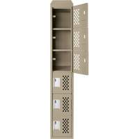 Assembled Lockerettes Clean Line Perforated Economy Lockers, 6 -tier, 18" x 72" x 12", Steel Nuna Depot Inc.