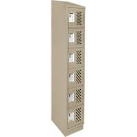 Assembled Lockerettes Clean Line Perforated Economy Lockers, 6 -tier, 18" x 72" x 12", Steel Nuna Depot Inc.