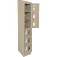 Assembled Lockerettes Clean Line Perforated Economy Lockers, 6 -tier, 18" x 72" x 12", Steel Nuna Depot Inc.