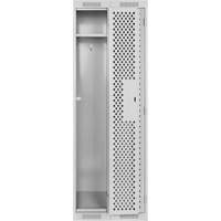 Clean Line Lockers, 2 -tier, 12" x 12" x 72", Steel, Grey, Rivet (Assembled), Perforated Nuna Depot Inc.