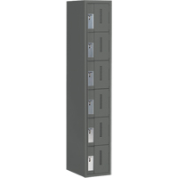 Concorde Heavy-Duty Lockers, 6 -tier, 12" x 18" x 72", Steel, Charcoal, Welded (Assembled) Nuna Depot Inc.