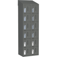 Concorde Heavy-Duty Lockers, 6 -tier, Bank of 2, 24" x 18" x 78", Steel, Charcoal, Welded (Assembled) Nuna Depot Inc.