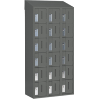 Concorde Heavy-Duty Lockers, 6 -tier, Bank of 3, 36" x 18" x 78", Steel, Charcoal, Welded (Assembled) Nuna Depot Inc.