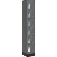 Concorde Heavy-Duty Lockers, 6 -tier, 12" x 18" x 76", Steel, Charcoal, Welded (Assembled) Nuna Depot Inc.
