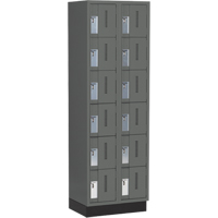 Concorde Heavy-Duty Lockers, 6 -tier, Bank of 2, 24" x 18" x 76", Steel, Charcoal, Welded (Assembled) Nuna Depot Inc.