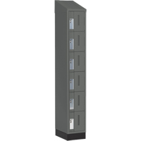 Concorde Heavy-Duty Lockers, 6 -tier, 12" x 18" x 82", Steel, Charcoal, Welded (Assembled) Nuna Depot Inc.