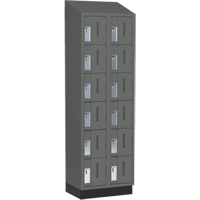 Concorde Heavy-Duty Lockers, 6 -tier, Bank of 2, 24" x 18" x 82", Steel, Charcoal, Welded (Assembled) Nuna Depot Inc.