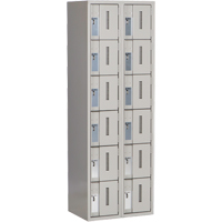Concorde Heavy-Duty Lockers, 6 -tier, Bank of 2, 24" x 18" x 72", Steel, Grey, Welded (Assembled) Nuna Depot Inc.