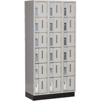 Concorde Heavy-Duty Lockers, 6 -tier, Bank of 3, 36" x 18" x 76", Steel, Grey, Welded (Assembled) Nuna Depot Inc.