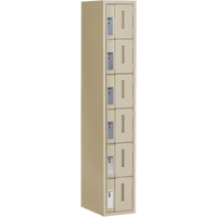 Concorde Heavy-Duty Lockers, 6 -tier, 12" x 18" x 72", Steel, Beige, Welded (Assembled) Nuna Depot Inc.