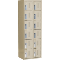 Concorde Heavy-Duty Lockers, 6 -tier, Bank of 2, 24" x 18" x 72", Steel, Beige, Welded (Assembled) Nuna Depot Inc.