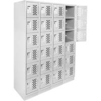 Assembled Clean Line Perforated Economy Lockers, 6 -tier, Bank of 4, 18" x 72" x 12", Steel Nuna Depot Inc.