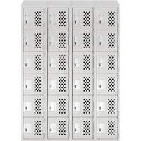 Assembled Clean Line Perforated Economy Lockers, 6 -tier, Bank of 4, 18" x 72" x 12", Steel Nuna Depot Inc.