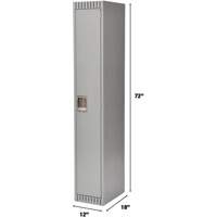 Lockers, 12" x 18" x 72", Steel, Grey, Knocked Down Nuna Depot Inc.