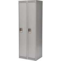 Lockers, Bank of 2, 24" x 18" x 72", Steel, Grey, Knocked Down Nuna Depot Inc.