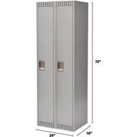 Lockers, Bank of 2, 24" x 18" x 72", Steel, Grey, Knocked Down Nuna Depot Inc.