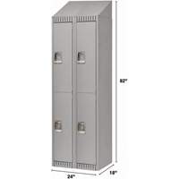 Casiers, 2 niveaux, Bloc de 2, 24" x 18" x 82", Acier, Gris, D&eacute;mont&eacute; Nuna Depot Inc.