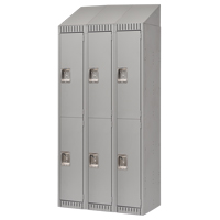 Casiers, 2 niveaux, Bloc de 3, 36" x 18" x 82", Acier, Gris, D&eacute;mont&eacute; Nuna Depot Inc.