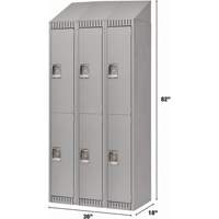Casiers, 2 niveaux, Bloc de 3, 36" x 18" x 82", Acier, Gris, D&eacute;mont&eacute; Nuna Depot Inc.