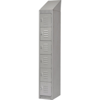 Lockers, 6 -tier, 12" x 18" x 82", Steel, Grey, Knocked Down Nuna Depot Inc.