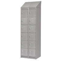 Lockers, 6 -tier, Bank of 2, 24" x 18" x 82", Steel, Grey, Knocked Down Nuna Depot Inc.