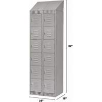 Lockers, 6 -tier, Bank of 2, 24" x 18" x 82", Steel, Grey, Knocked Down Nuna Depot Inc.