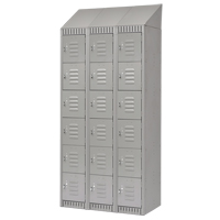 Lockers, 6 -tier, Bank of 3, 36" x 18" x 82", Steel, Grey, Knocked Down Nuna Depot Inc.